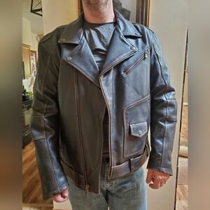Men's Leather Biker Jacket